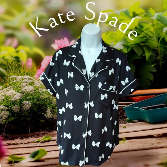 kate spade Other - NWT - KATE SPADE - BLACK AND WHITE BOWS PAJAMA SET - Size L